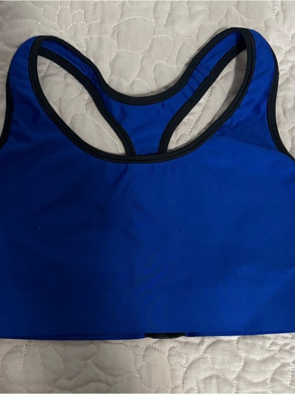 Crop Sports Bra with Black Trim